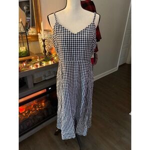 Gap women's large black white strap maxi dress